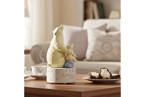 MS. WENNY Polar Bear Musical Box Figurine, I Love You to the Moon and Back Music Box Bday Christmas for Wife Daughter Son Collectible Figurine Play You Are My Sunshine