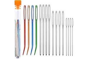 KJZEEX 16 PCS Large Eye Blunt Darning Needles for Wool, Crochet, Tapestry & Sewing DIY Crafts (White, Large Eye Blunt Darning Needles) (Large Eye Blunt Darning Needles) (White)