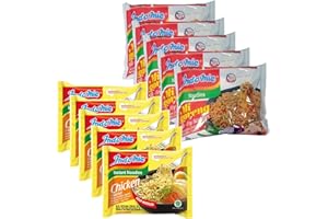 UNIVERSABOR Indomie Noodles Mixto – 5 Mi Goreng + 5 Pollo | Pack de 10 de 820 gr cada uno Todo el Sabor Asiatico en la puerta de tu casa