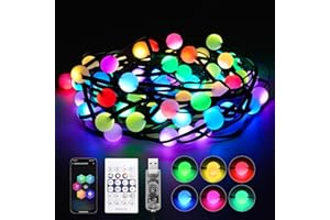 REYLAX Guirlande Lumineuse à Alimentée USB, APP & Télécommandes, 10 M 66 LED RGB Guirlande Lumineuse de Noël, Étanche IP65, pour Intérieure et Extérieure, Chambre et Décoration du Sapin de Noël