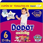 Dodot Activity Baby Diapers Size 6, 116 Nappies, 13 kg+, Our No.1 in | Up to 12h leak protection, flexible fit and maximum ab