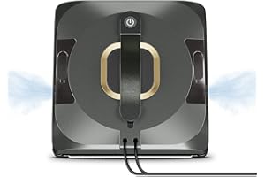 JNERKERT Robot nettoyeur de vitres Dual Spray - Avec double réservoir de 110 ml - Aspirateur intelligent pour intérieur et extérieur - Pour fenêtre de grande hauteur - Nouveau mode de nettoyage humide (noir)