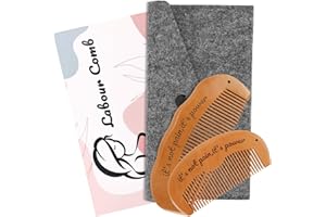 Kaempe 2 PCS Labour/Birthing Comb, Wooden Wave Birth Comb, Labour/Postpartum Essentials, Perineal Massage Tool, Hospital Bag Essentials, After Birth or Mum for Anxiety/Natural Pain Relief