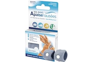 Sea-Band ApaiseNausées - Bracelets d’Acupression Anti-Nausées Adulte x2 - Gris - Soulagement Naturel Mal des Transports, Grossesse, Post-Opératoire