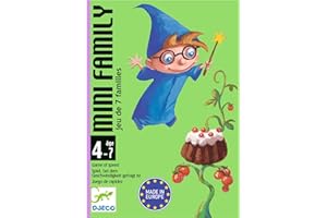 DJECO Mini Family Jeu des 7 Familles (28 Cartes), 4-7 Ans - Illustrations Fantastiques (Sorcières...) - Renforce l'Imagination et la Rapidité - Pratique et Portable - 2/4 Joueurs - Made in Europe