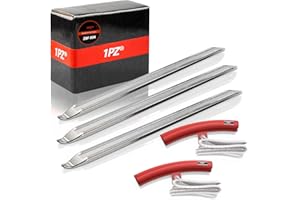 1PZ UKT-TS2 A Set of 12 Inch Chrome Tyre Levers Heavy Duty, 3 Pcs Tire Removal Bars and 2 Pcs Wheel Rim Protector, Tire Levers Spoon Repair Tool Kit for Motorcycle Electric Scooter Dirt Bike Motocross