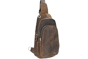 Le'aokuu Uomini Casual All'aperto Borsa da Viaggio a Tracolla con Tracolla da Viaggio Zaino per Borsa con Tracolla Rig One (1 8006 Marrone)