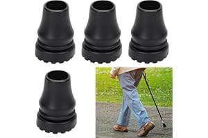 SEEFEY Lot de 4 Packs 16 mm Embouts Baton de Marche, Embout Bequille, Embouts de Rechange pour Cannes, Cannes de Marche, Bâtons de Randonnée, Béquilles pour Personnes âgées