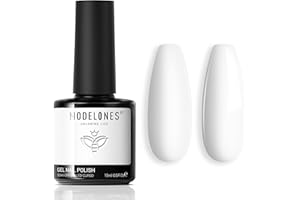 ‎MODELONES Modelones UV Nagellack Weiß, 15 ML Gel Gellack für UV/LED Nagellampe Soak Off Langlebige French Maniküre gelnägel All-MatchStil, Salon & Heimgebrauch Nail Art DIY