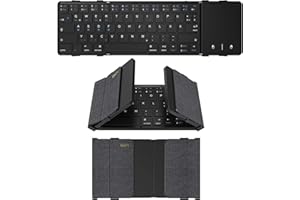 ECHAAR Bluetooth Tastatur, faltbar, mit Touchpad (Bluetooth Verbindung +USB Kabelverbindung) Tragbare Tastatur für iPad, Smartphone, Android, Tablet, PC und Windows Laptop QWERTZ Layout