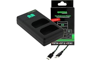 HOOSTER USB-C Ladegerät für die Canon EOS 90D 80D 70D 60D | kompatibel mit Canon LP-E6N / LP-E6NH | Twin Charger mit LCD Anzeige und bis zu 1500mA Output