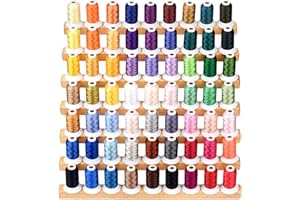 Simthread 63 Farben Polyester Maschinen Stickgarn - 500 Meter, für Babylock, Janome, Kenmore, Singer, W6 N Stickereimaschine