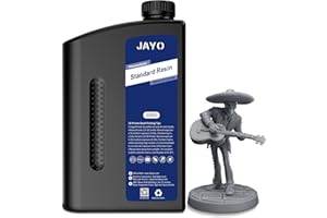 JAYO Resina para Impresora 3D 2KG, 405nm UV Estándar Resina Fotopolímera de Curado Rápido para Impresora 3D LCD DLP SLA 4K/6K/8K, Alta Precisión, Baja Contracción, Gris Oscuro 2000g