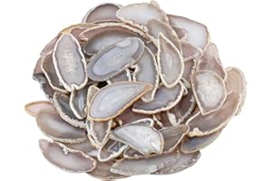 KYEYGWO 10 Pcs Polished Agate Geode Slices Stone for Home Decoration, Irregular Healing Crystals for Jewelry Making, Place Cards for Weddings