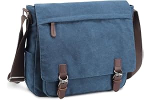 IMYTH Messenger Bag for Men Retro Canvas Shoulder Bag Satchel casual Business Briefcases fit 13.3 15.6 Inch Laptop