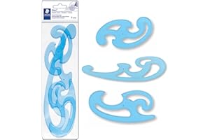 STAEDTLER 571 40 WP Mars - Plantillas Burmester (3 formas, en caja de transporte), color azul