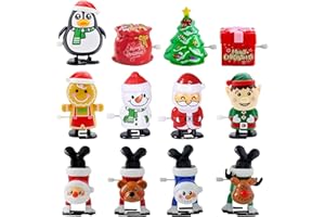 SERTAS Christmas Wind Up Toy Assortments Christmas Party Fillers Christmas Stocking Fillers Gifts for Christmas Stocking Fillers (12pcs)