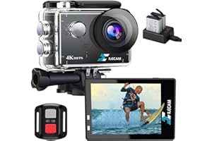 XILECAM Xile Action Camera 4K/30FPS, WiFi, Action Cam and 2.4G Remote Control 131FT Underwater Camera with 2 x 1350 mAh Batteries and Multifunctional Accessories (D002)