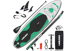 Rolimate Tavola da SUP 320×82×16cm SUP Gonfiabile, capacità di Carico di 200kg, Stand Up Paddle Board, ISUP Tavola da Surf con Pompa ad Aria, Pagaia Regolabile, Linea Sicurezza