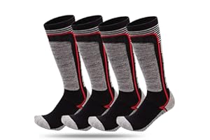 AMRTA Chaussettes De Ski Femme Homme Enfant Hiver Hautes Performances Snowboard Thermiques Unisex Value 2 Pair, Chaussette De Sport pour Randonnée Trekking Camping Cyclisme