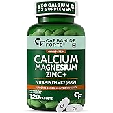 Carbamide Forte Veg Calcium And Vitamin D3 Tablets | Calcium Tablets for Women & Men | Magnesium Zinc Supplement With Vitamin D3 + K2 MK7 To Support B