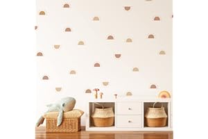 funlife 48 bohemios de pared con estrellas de arco iris, calcomanías de pared para niñas, dormitorio, guardería, sala de estar, Adhesivo de pared Habitación de Niños Decor, medio sol bohemio