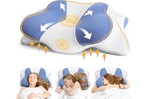 ASBTOS Nackenkissen Kopfkissen - Orthopädisches Kissen für Schulter und Nackenschmerzen, Memory Foam kissen für Bauch, Rücken, und Seitenschläfer, Ergonomisches Kopfkissen mit Nackenstütze (66 x 40 x 14 cm)