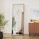 Vortisys Ganzkörperspiegel, 161 x 52 cm Spiegel groß, Rahmen aus Aluminiumlegierung, Hartglas, Rechteckiger Standspiegel für 