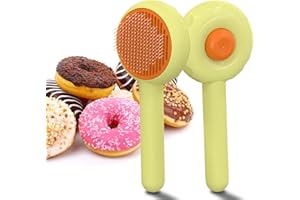 absob Szczotka Do Pielęgnacji Kotów i Psów, Szczotka Samoczyszcząca Do Usuwania Luźnego Podszerstka, Mat i Splątanych Włosów, Szczotka Do Sierści Dla Kotów/Psów (Zielony-C)