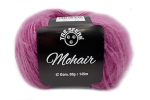 FILATI ITALIANI lana Mohair da 50g - 145m morbidissima e leggera per uncinetti 3-4 - 10% mohair - 90% acrilico premium (orchidea- 673)