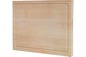 Planche à découper en bois pour la cuisine. Planche de charcuterie en érable fabriquée en cire d'abeille, graines de lin et huile de citron. 51 x 38 x 3 cm par Ziruma.