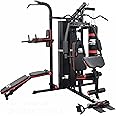 SKY LAND FITNESS HOME GYM STATION (3 STATION) ( Multi-Functional) Workout Station With Protection Cover for 72 Kg Stack Weight, Adjustable bench, Punching Bag, Power Stand, Power Tower-GM-8138