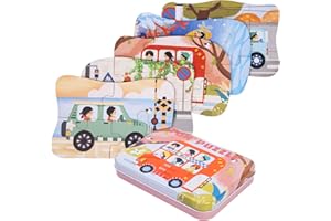 BBLIKE - Puzzle per bambini, puzzle con motivo automobili, 5 puzzle con immagini, adatto per bambini e bambine a partire dai 3, 4, 5 anni