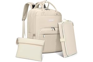 RAINSMORE Mochila Bebe Multifuncional Mochila Carro Bebe Pañaleras para Bebes con Cambiador Portátil y Correas para el Cochecito Grande Mochila Maternidad Albaricoque