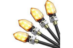 Justech 4PZ Indicatori di Direzione 4 X 5 LED Mini Frecce Lampada 3528 Impermeabile Indicatori Moto Mini Luce di Direzione Lampade 12V Universale per Moto Motocicletta Scooter E-mark
