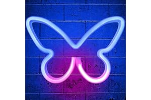 YATOSEEN Butterfly Neon Light Sign, USB or 3 AA Battery Powered Neon Sign, LED Light Art Wall Decoration for Bedroom,Room, Wall Decor Bar Party Christmas Birthday