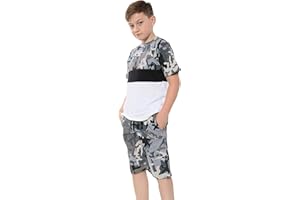 A2Z 4 Kids Girls Boys T Shirt Top Shorts Set Contrast Panel Camouflage Summer Short Sleeves T Shirt Lightweight Comfortable Casual Clothing 2 Piece Activewear Sets Children Age 5-13 Years