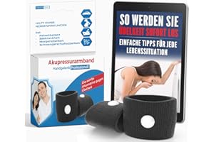HEALTH PRESS Opaska do akupresury przeciw nudnościom – idealna na słodycze w ciąży, choroby morskiej, nudności podróży (czarna) + e-book: dzięki temu natychmiast pozbędziesz się nudności!