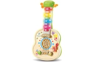 Leapfrog VTech - Guitarra Colores Musicales, Instrumento de música Infantil, Guitarra interactiva, CREA Tus propias composiciones, Aprende números, Colores y Notas Musicales, Versión ESP