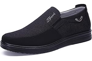 COSIDRAM Mens Slip on Loafers Walking Casual Driving Shoes Canvas Flat Lightweight Outdoor