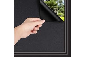 WOCHITV Total Blackout Window Film 30x200cm, Blackout Window Cover, Black Film for Glass Windows, Privacy Light Blocking UV Protection, Glass Window Sticker Dark Black out Window Film Matt - Non Adhesive