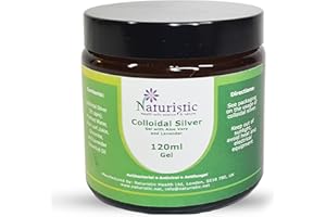 NATURISTIC Colloidal Silver Gel with Aloe Vera & Lavender Oil – Antibacterial Soothing Gel for Skin – 120ml Amber Glass Jar – Natural & Safe for Human & Pet Use