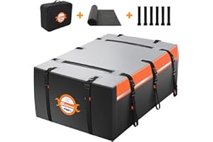 Sailnovo Box da Tetto Auto Box Portapacchi Auto Pieghevole PVC Impermeabile Resistente 1000D 580L con 6*Gancio per Porta, Tappetino Antiscivolo, 10*Cinghie Rinforzate Regolabile (580L/ PVC 1000D)