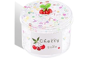 Slime Transparent, 200 ML Cerise Jelly Cube Glimmer Croquant Slime, Cadeau de fête pour Enfants, Cadeau d'anniversaire Pâques Noël Nouvel an pour Filles et garçons de 6 7 8 9 10 Ans et Plus 822
