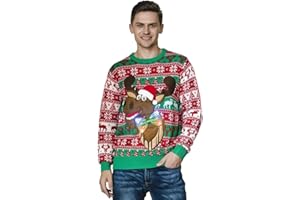 OFF THE RACK Sweter Mężczyźni Zabawny męski sweter bożonarodzeniowy LED, uniseks