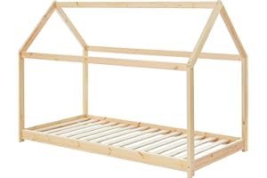 BAÏTA Montessori Tiny - Cama Infantil (Madera Maciza de Pino Natural, 90 x 190 cm)