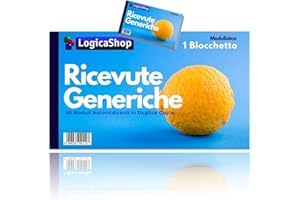 LogicaShop Blocchetto Ricevute Generiche Pagamento in Duplice Copia Autoricalcanti, per Associazioni Sportive e Affitto, 50x2 (01)