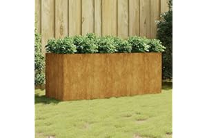 ADWOA Fioriera Rialzata da Giardino 200x80x80 cm in Acciaio Corten,Fioriera da Esterno, Orto Verticale Rialzato da Esterno per Balcone e Giardino, Mini Orto Rialzato per Piantine, Giardino Verticale d