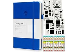 Ottergami - Bullet Journal Puntinato - Taccuino, Quaderno Puntinato A5- Notebook Dotted A5, Bullet Planner Agenda Vuota, Diario con Copertina Rigida - 100gsm Carta - Stencil, Adesivi, Portapenna
