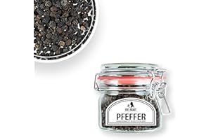 ‎EDEL KRAUT MANUFAKTUR DES LEBENS Pfeffer schwarz ganz BIO 130g im Premium Drahtbügelglas | EDEL KRAUT - 100% naturreine schwarze Pfefferkörner - SCHWARZER PFEFFER ohne jegliche Zusatzstoffe - Pfeffer für Mühle - black pepper